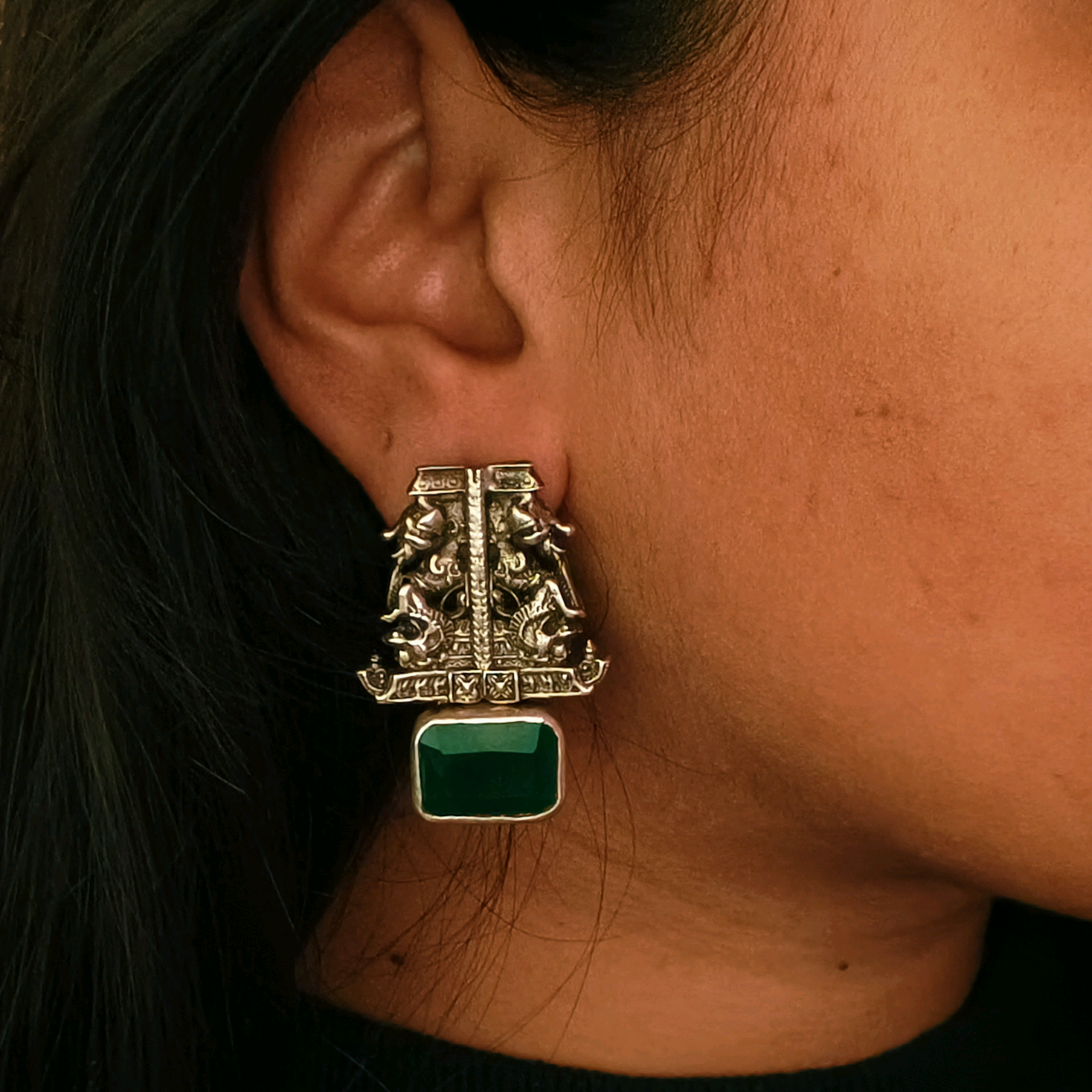 Kaara Temple Earrings 